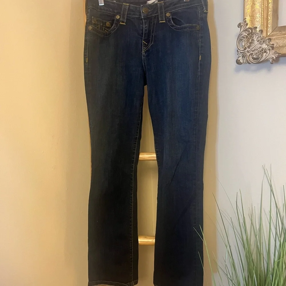 True Religion Women’s Straight Leg Blue Jeans World Tour Section Avery Size 28 - Picture 1 of 10